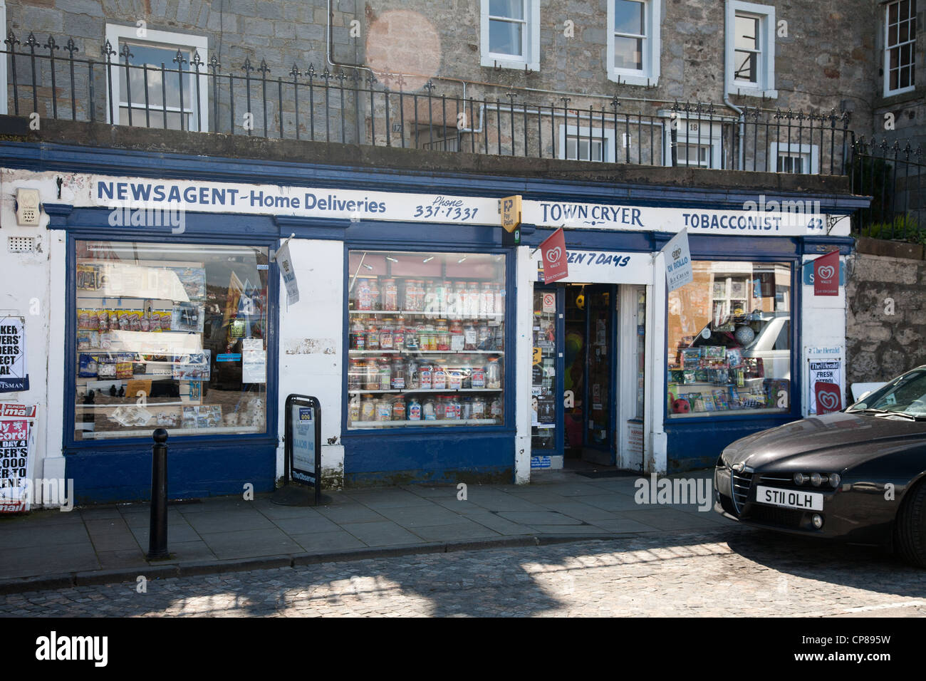 Unabhängiger Kiosk in Queensferry West Lothian Schottland Stockfoto