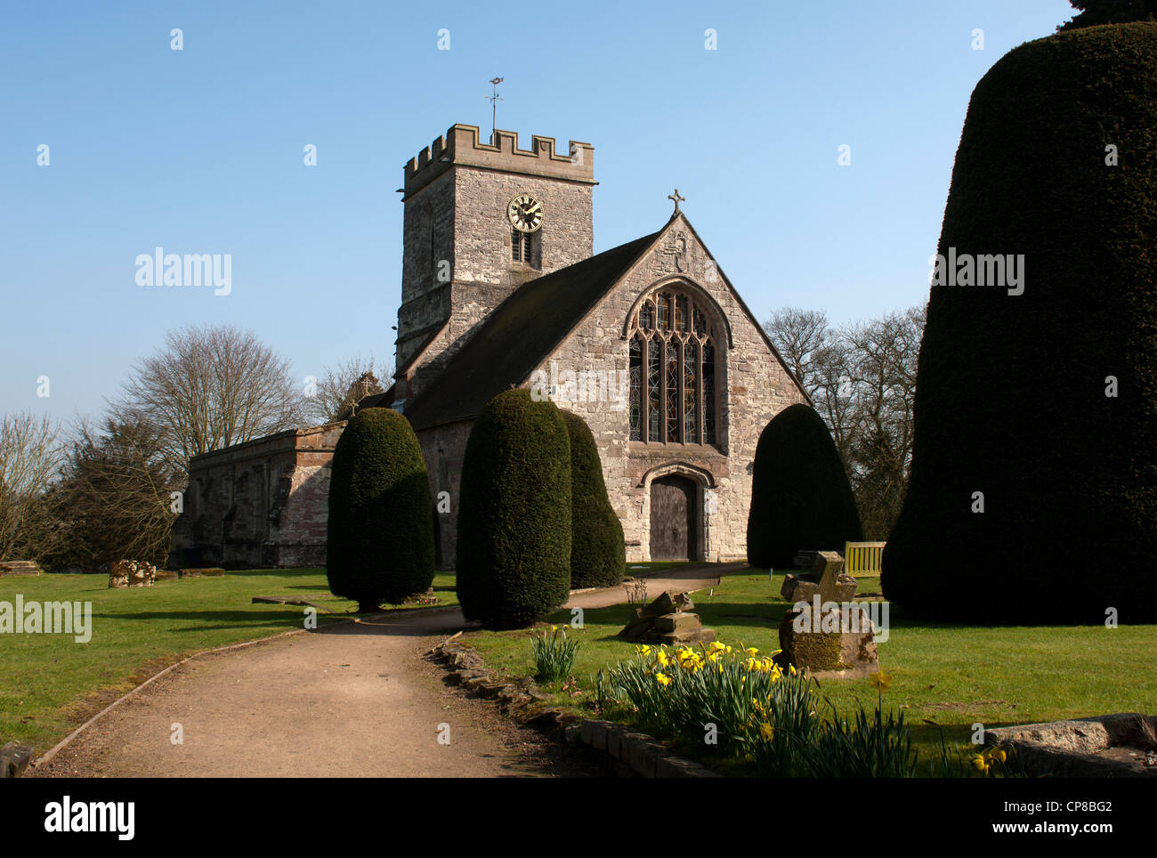 St. Laurentius Kirche, Rowington, Warwickshire, England, Vereinigtes Königreich Stockfoto