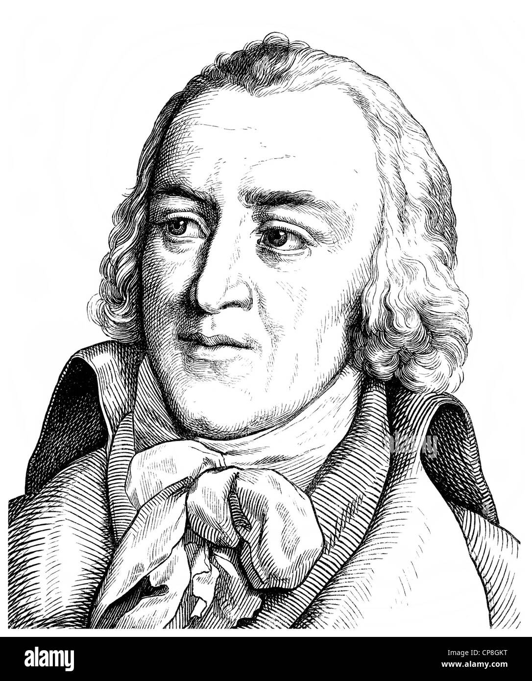 Friedrich von Matthisson, 1761-1831, deutscher Dichter und Prosa Schriftsteller, Historische Zeichnung aus Dem 19. Halbmonatsschrift, Portrait v Stockfoto