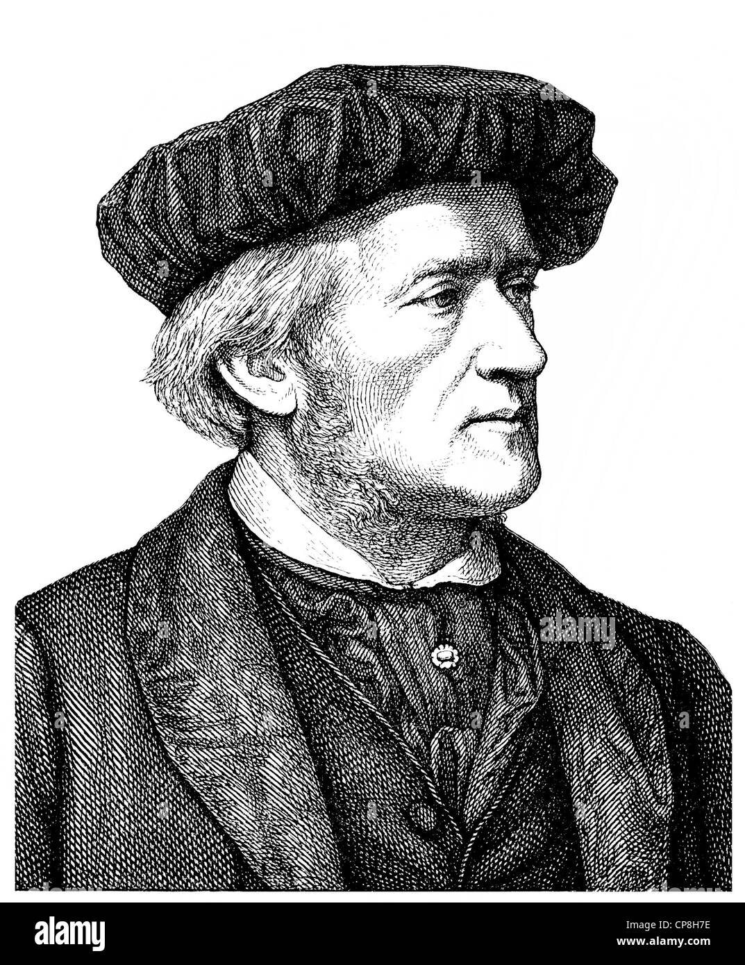Wilhelm Richard Wagner 1813-1883, deutscher Komponist, Dramatiker, Philosoph, Dichter, Schriftsteller, Theaterregisseur und Dirigent, Hi Stockfoto