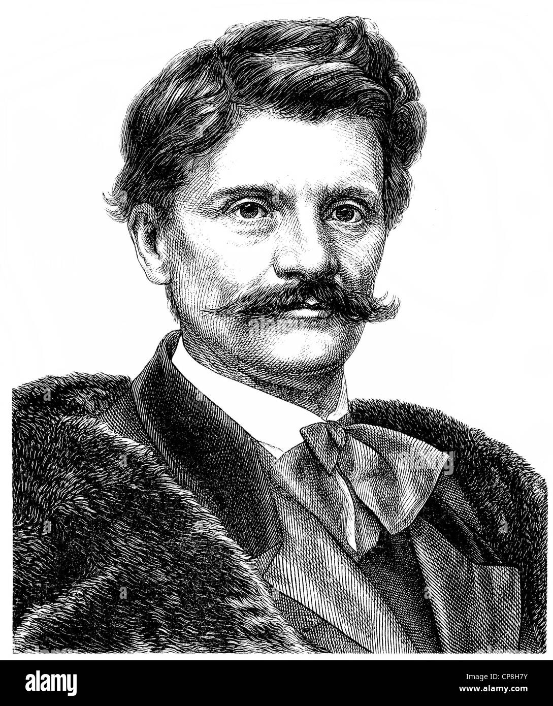 Karl oder Carl Theodor von Piloty, 1826-1886, ein deutscher Maler, Historische Zeichnung aus Dem 19. Halbmonatsschrift, Porträt von Karl Stockfoto