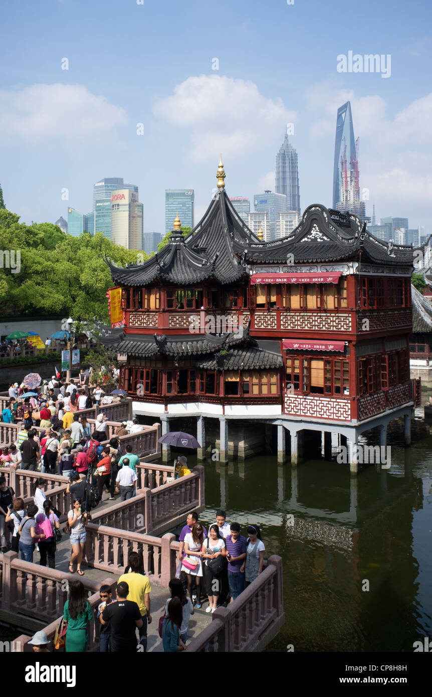 Ansicht des Teehauses im Yu-Garten in Shanghai China Stockfoto