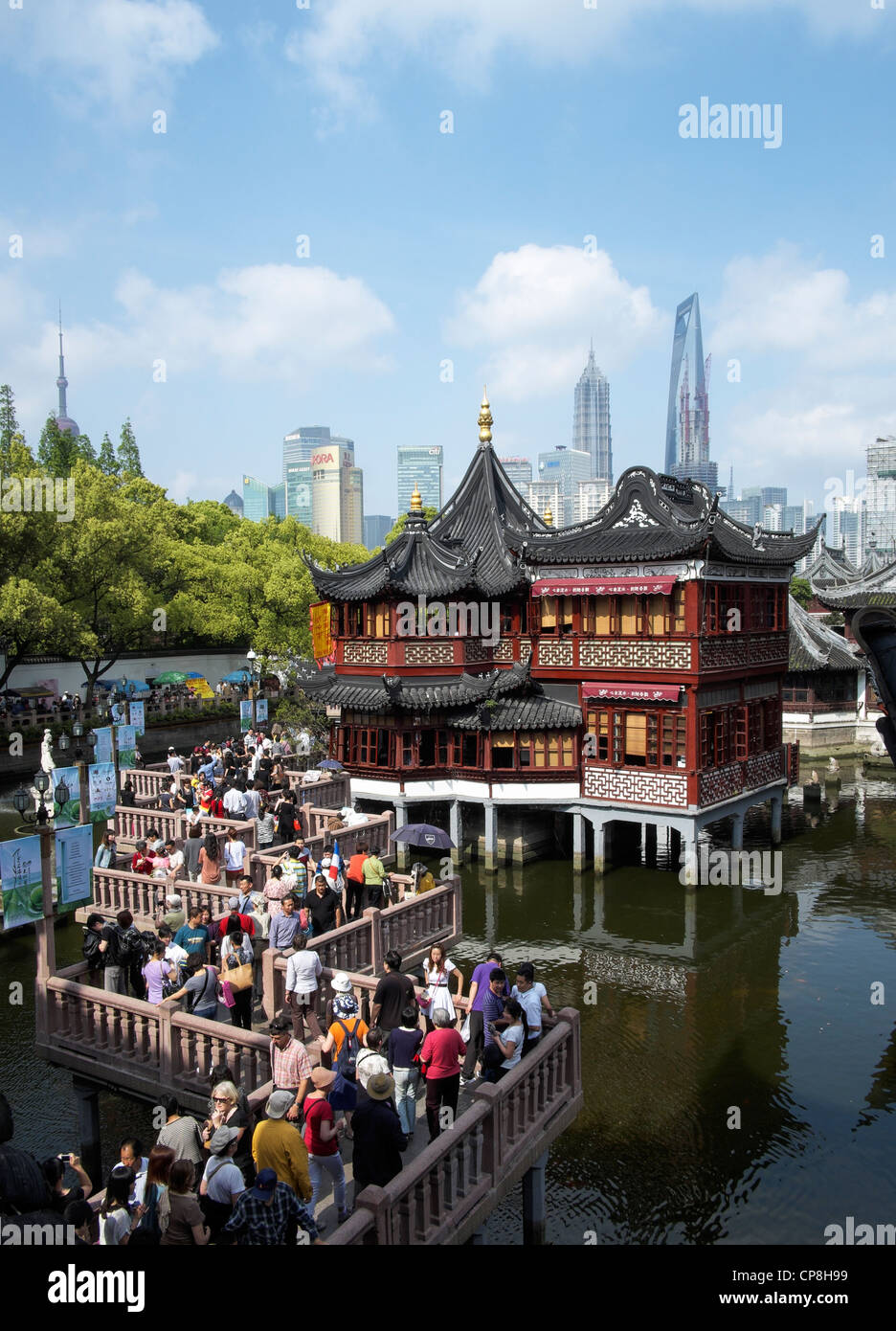 Ansicht des Teehauses im Yu-Garten in Shanghai China Stockfoto