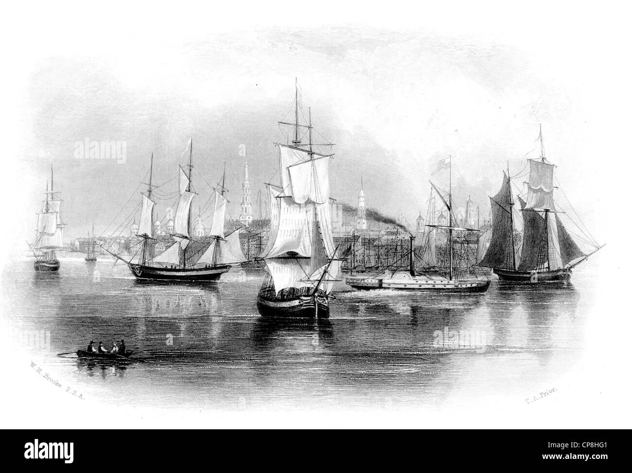 Schiffe aus Charleston, Hauptstadt von South Carolina, USA, Schiffe Vor Charleston, Hauptstadt von South Carolina, USA Stockfoto