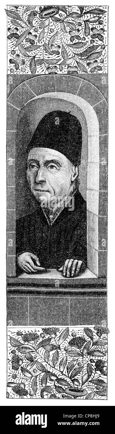 Martin le Franc, ca. 1410-1461, ein französischer Schriftsteller, Historische Druck aus Dem 19. Halbmonatsschrift, Porträt von Martin le Franc, Umm 1 Stockfoto