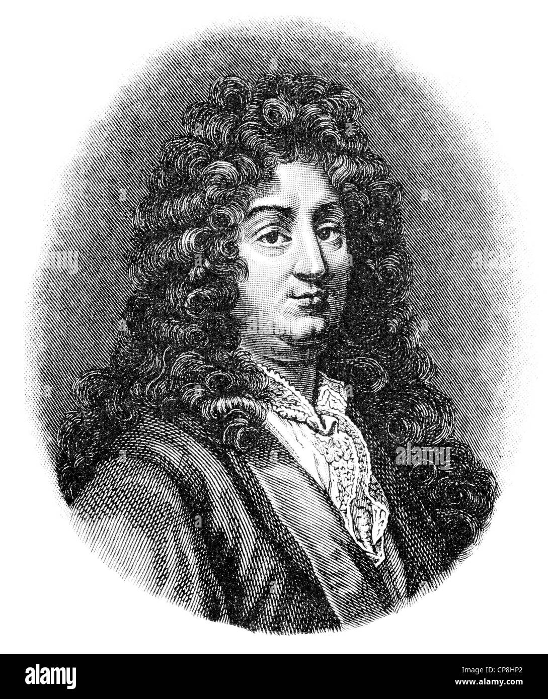 Jean Baptiste Racine, 1639-1699, ein Autor der französischen Klassik, Historische Druck aus Dem 19. Halbmonatsschrift, Porträt von J Stockfoto