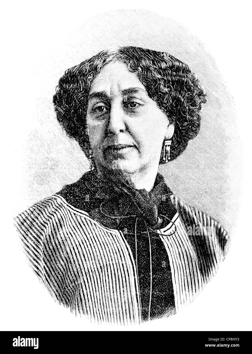 George Sand, auch bekannt als Amandine-Aurore-Lucile Dupin de Francueil, 1804-1876, sozialkritische französische Schriftsteller, Historische Dr Stockfoto