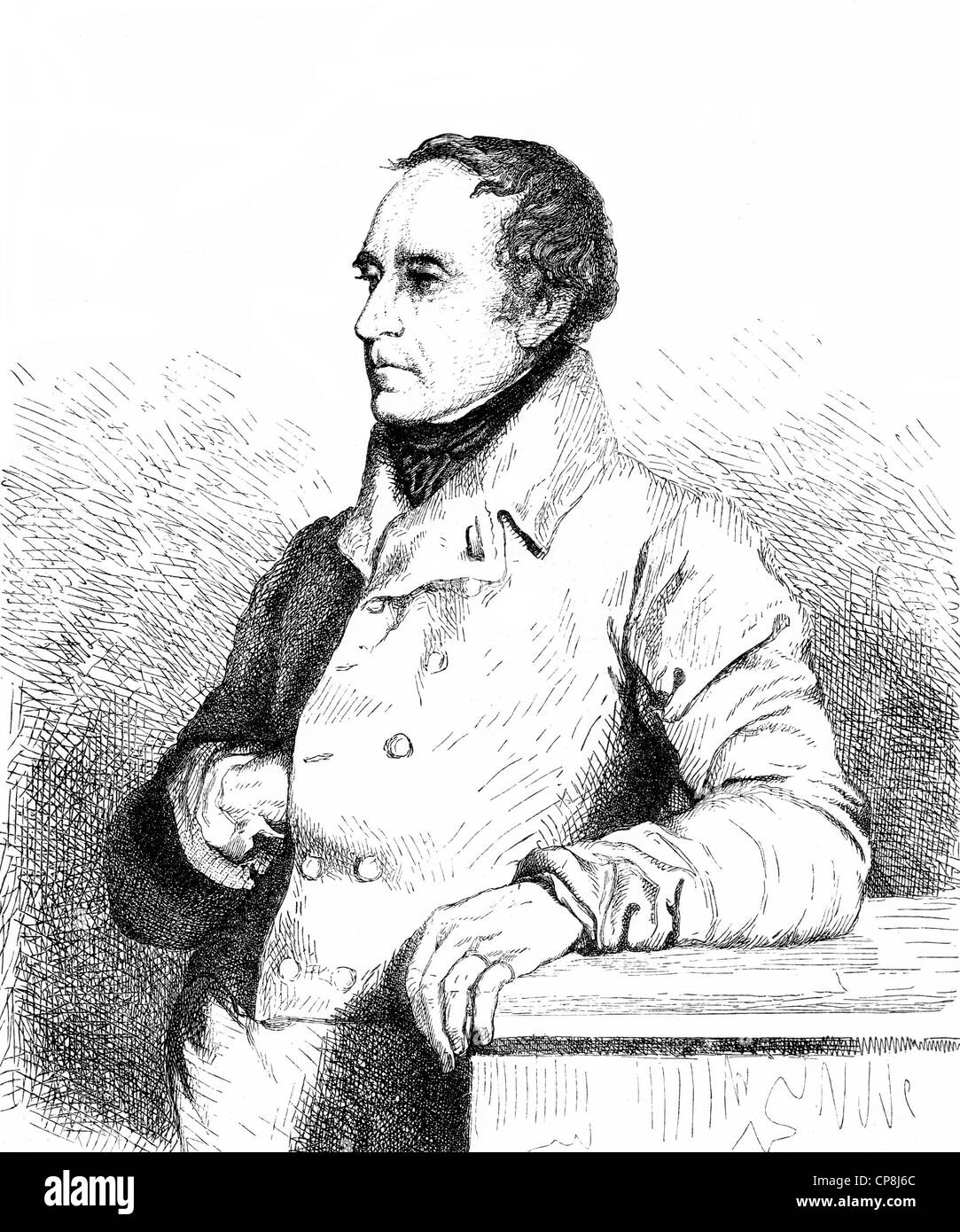 François Pierre Guillaume Guizot, 1787-1874, ein französischer Politiker und Schriftsteller, Historische Druck aus Dem 19. Halbmonatsschrift, Portra Stockfoto