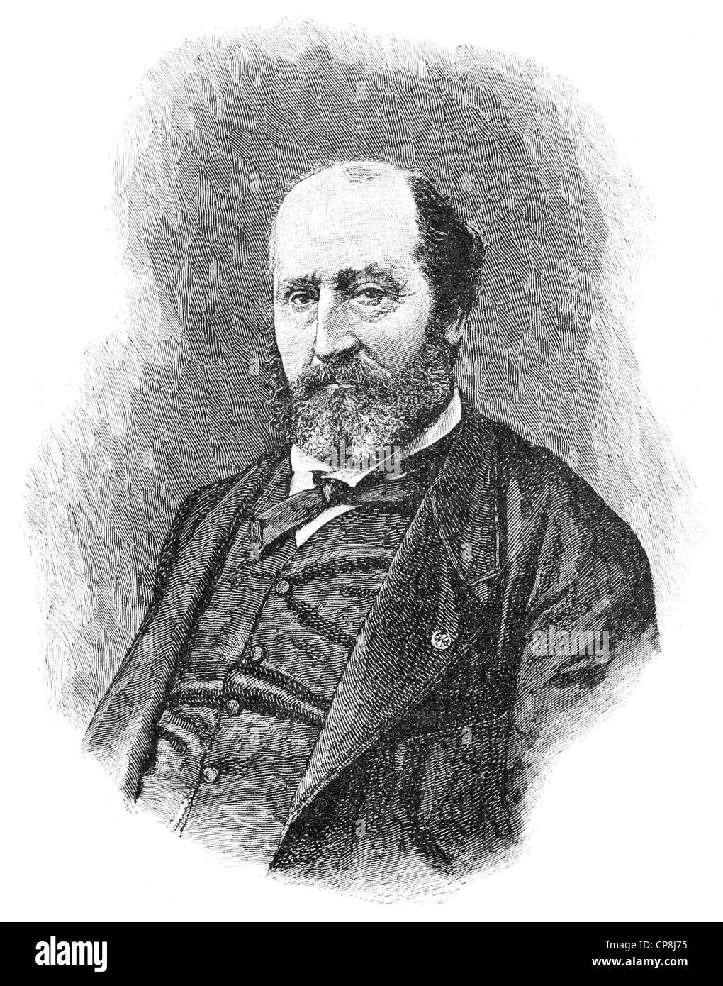 Guillaume Victor Émile Augier, 1820-1889, ein französischer Dramatiker, Lyriker und Librettist, Historische Druck aus Dem 19. Jahrhund Stockfoto