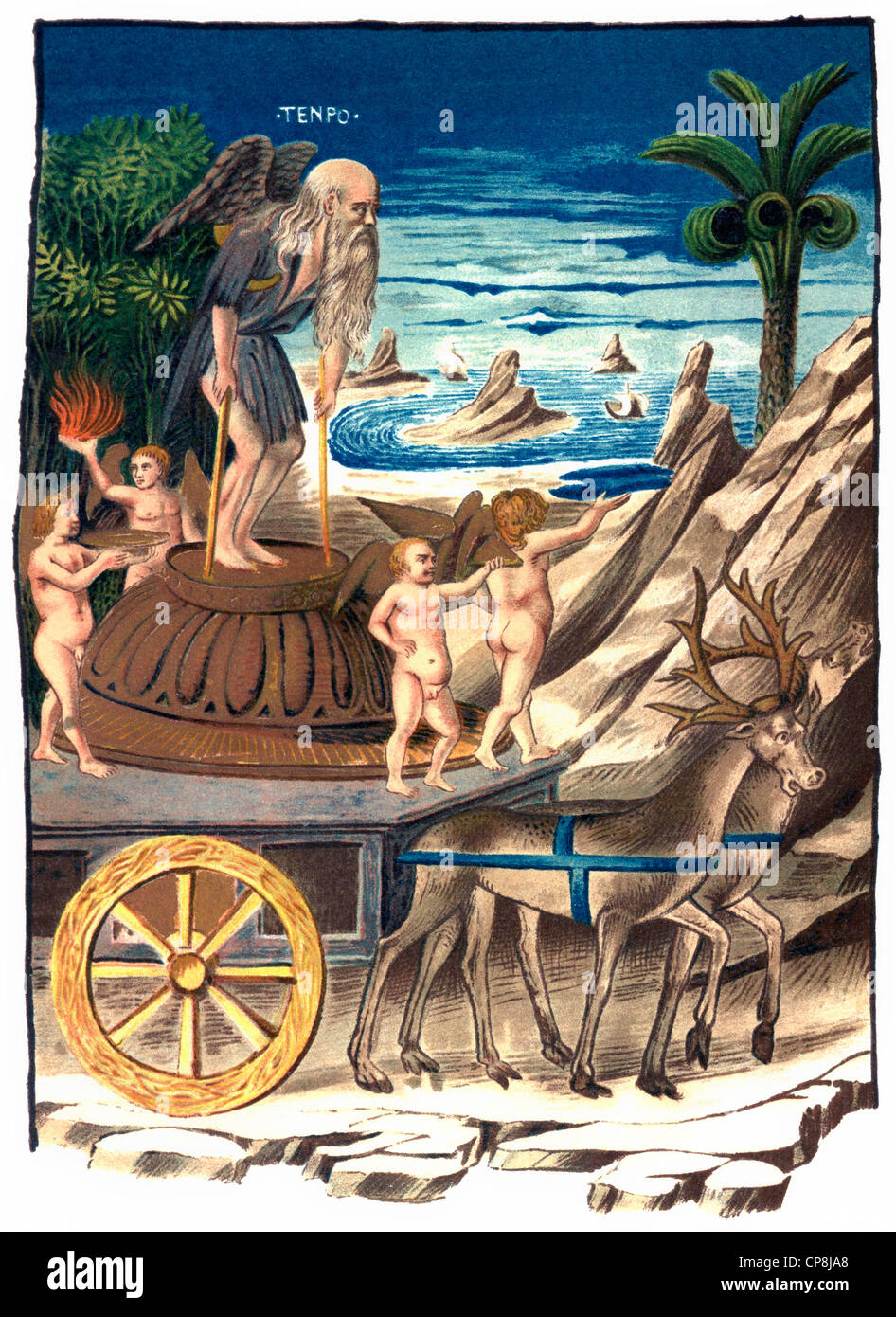 Historische Darstellung aus dem 19. Jahrhundert, nach dem Triumph des Lebens von Francesco Petrarca oder Petrarch, 1304-1374, ein Ital Stockfoto