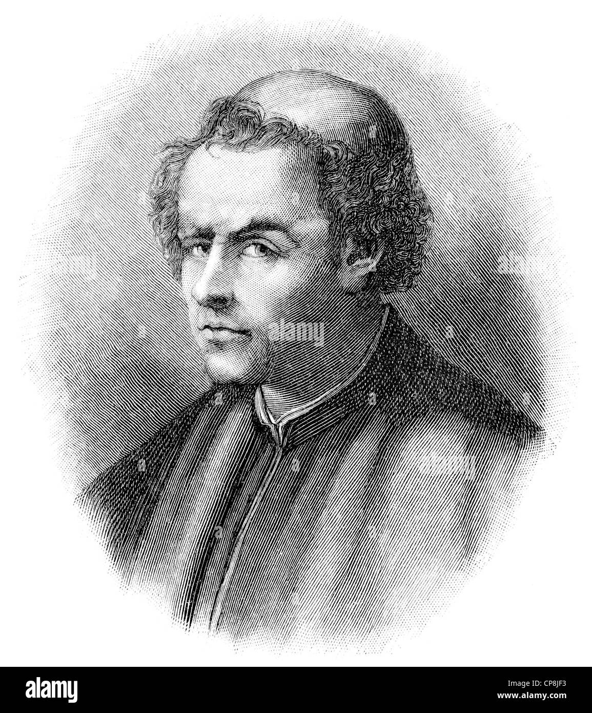 Domenico di Giovanni oder Il Burchiello, 1404-1449, einem italienischen Dichter im 15. Jahrhundert, Historische Zeichnung aus Dem 19. Jahrh Stockfoto