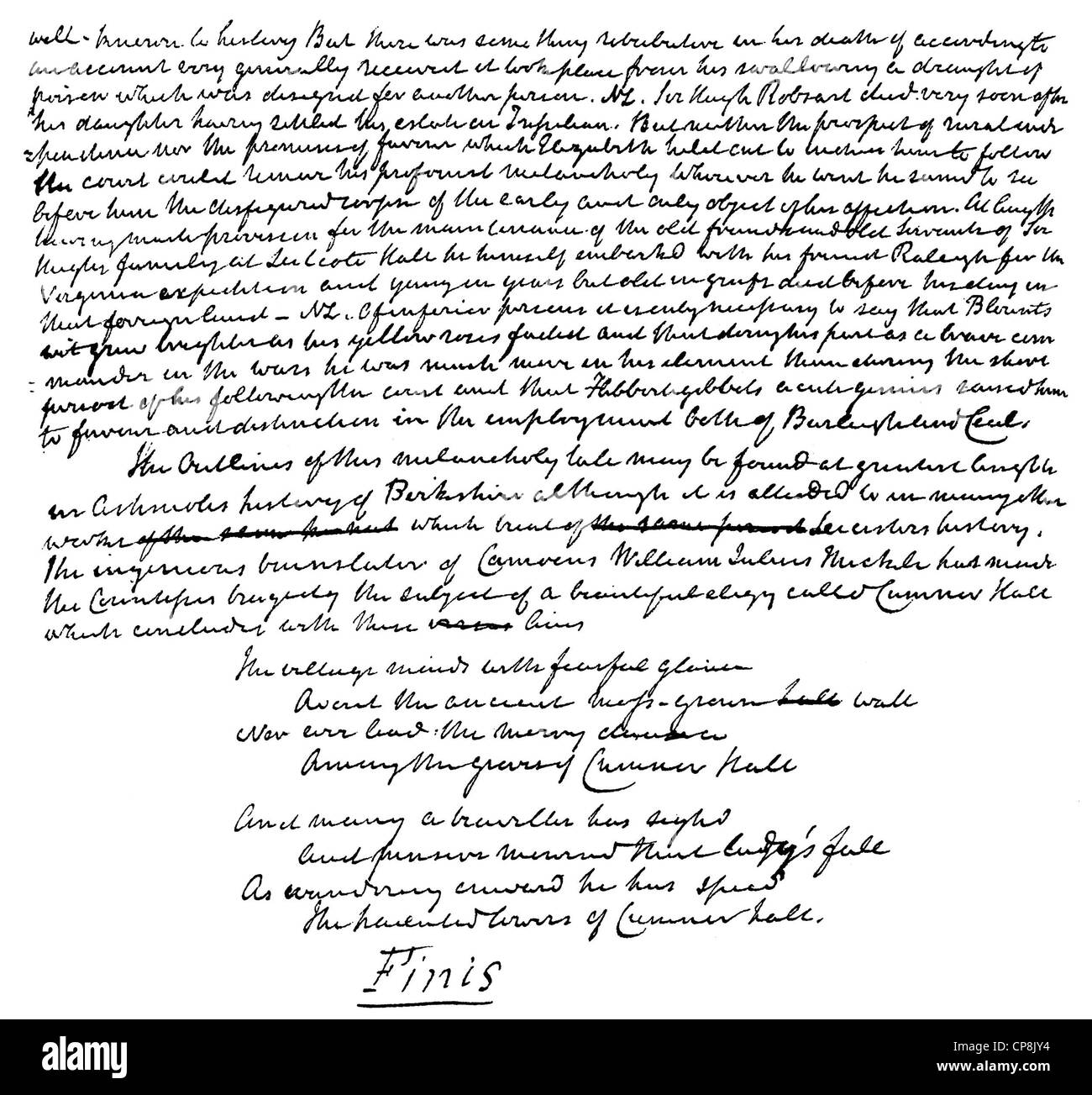 Historischen Manuskript von der neuartigen Kenilworth von Sir Walter Scott, 1. Baronet von Abbotsford, 1771-1832, schottischer Dichter und wri Stockfoto