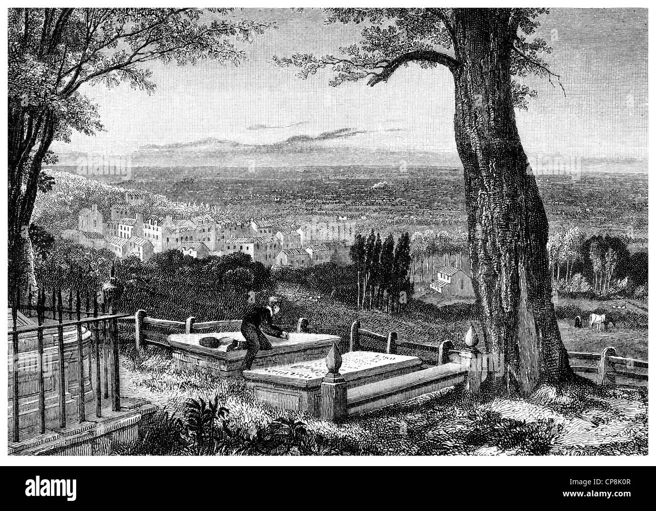 der Friedhof Friedhof von Harrow in England, basierend auf einer Novelle von George Gordon Noel Byron, 6. Baron Byron von Rochdale, eine Bri Stockfoto