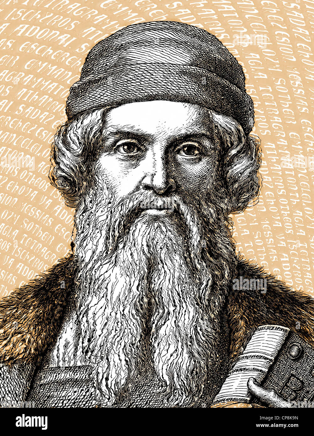 Johannes Gensfleisch Zur beladenes Zum Gutenberg, ca. 1400-1468, Erfinder des Buchdrucks mit beweglichen Metall-Typ und der Druck p Stockfoto