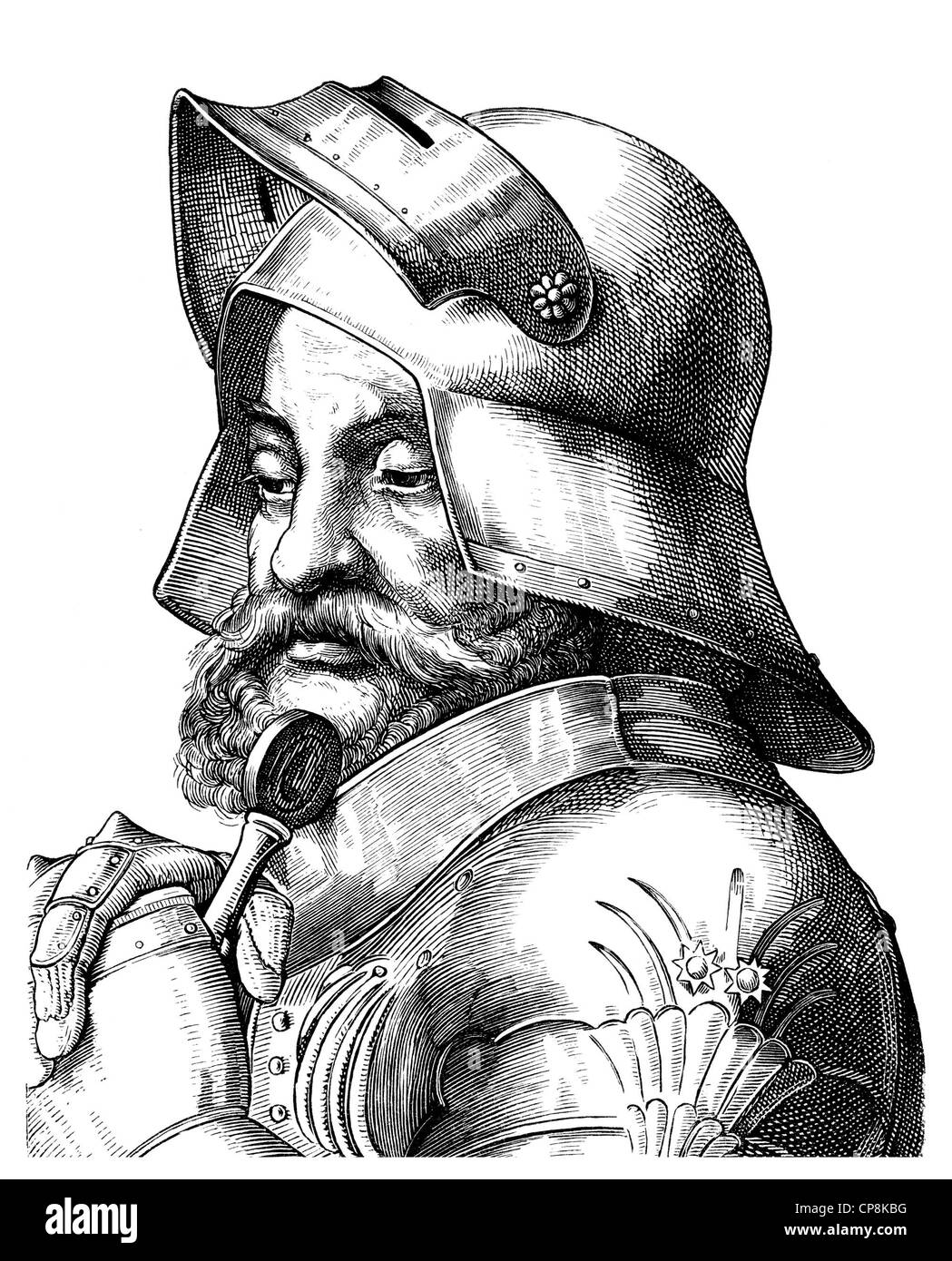 Gottfried Goetz von Berlichingen Zu Hornberg, 1480-1562, ein Frankish Königreich Ritter, Deutschland, Historische Zeichnung aus Dem 19. Stockfoto