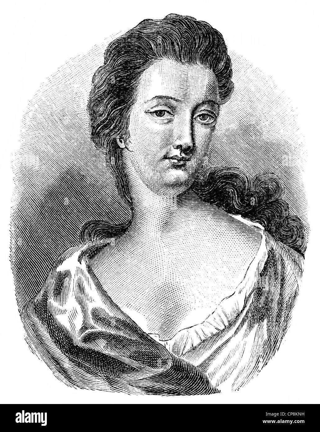 Esther Johnson oder Stella, 1681-1728, Historische Zeichnung aus Dem 19. Halbmonatsschrift, Porträt von Esther Johnson Oder Stella, 1 Stockfoto