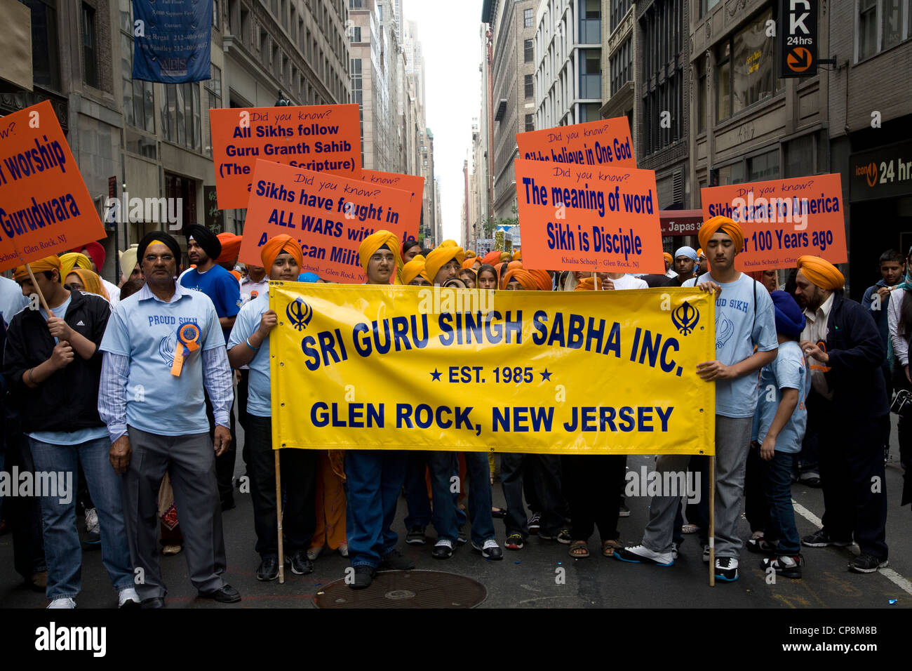 Jährliche Sikh Parade & Festival auf der Madison Avenue in New York City. Stockfoto