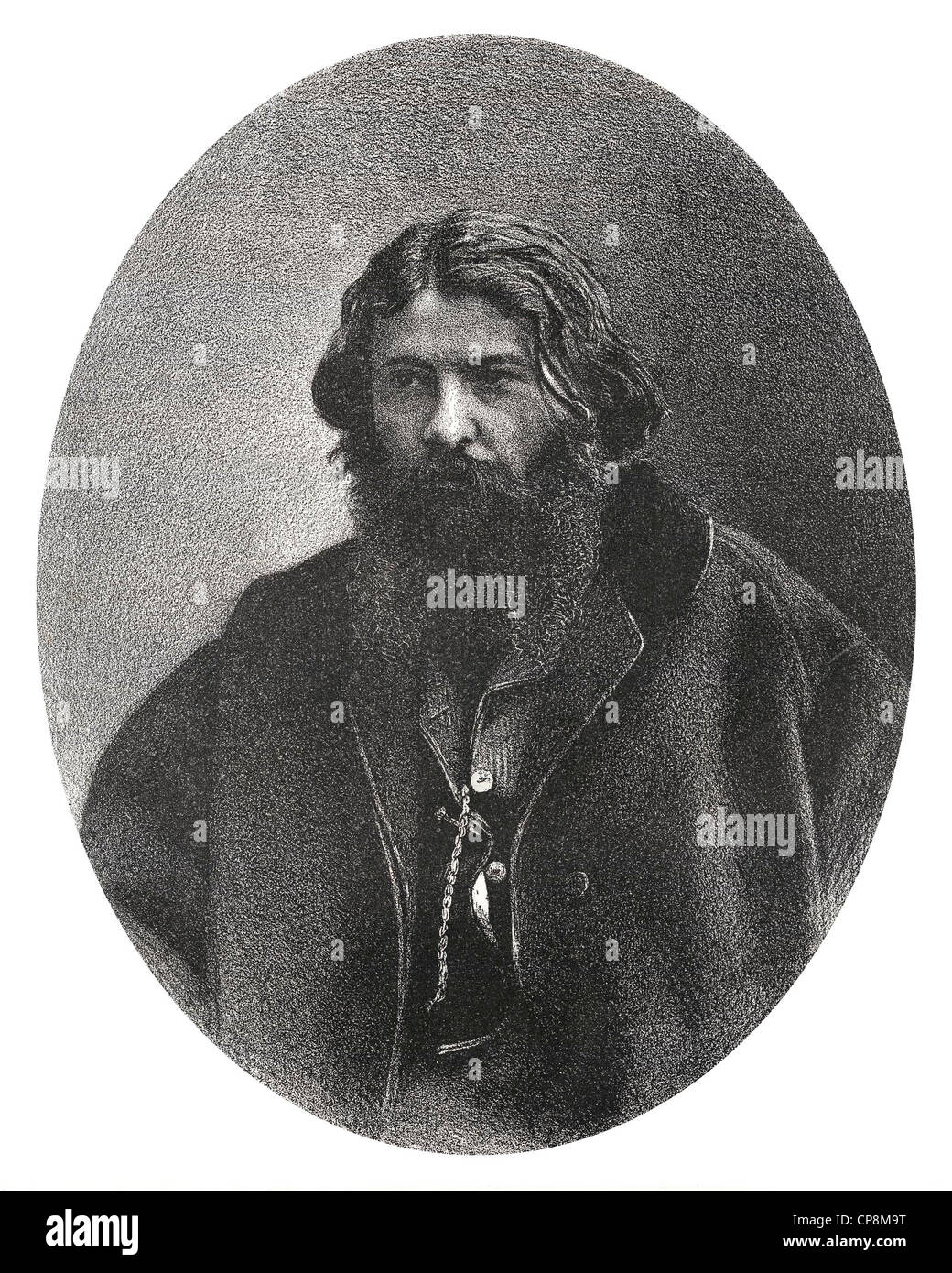 Antoine Auguste Ernest Hébert, 1817-1908, ein französischer Maler und Grafiker, historische Stahlstich aus dem 19. Jahrhundert, Historische Lithog Stockfoto