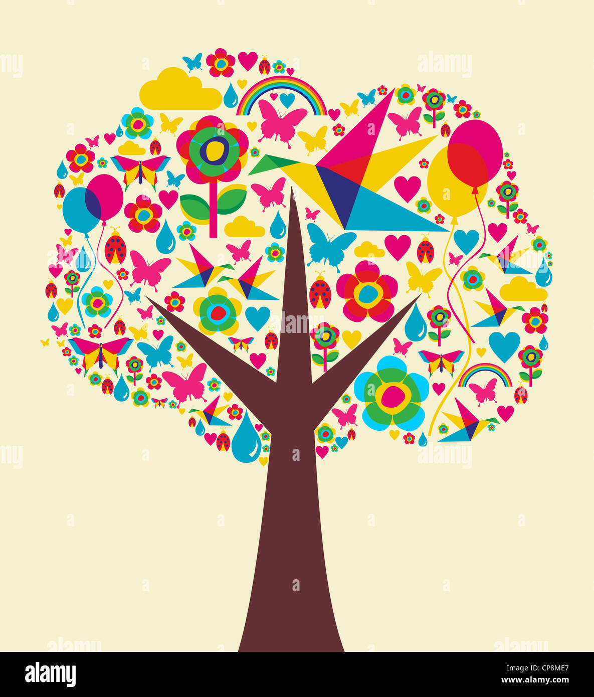Schönen Frühling Zeit Baum Zusammensetzung Hintergrund. Vektor-Datei zur Verfügung. Stockfoto