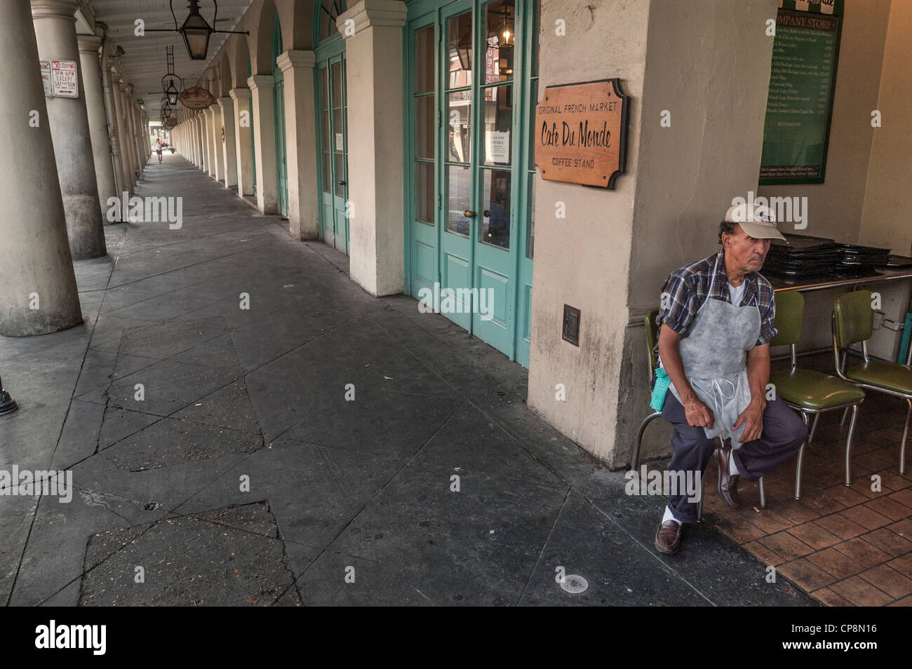 Cafe Du Monde, French Quarter, New Orleans, Louisiana, Vereinigte Staaten von Amerika Stockfoto