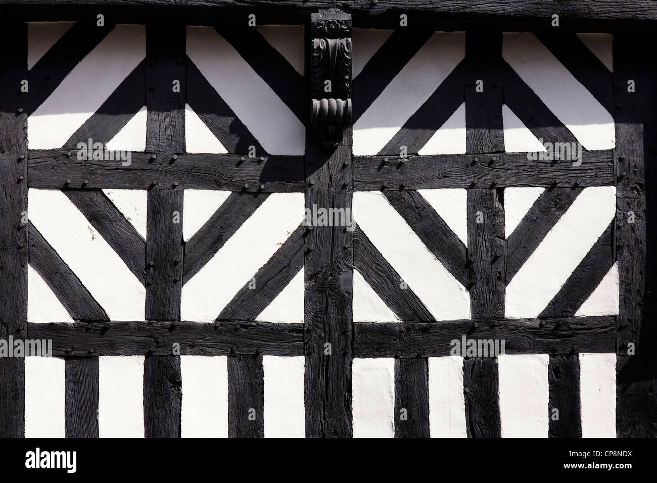 Fachwerk Tudor Gebäude Muster, Stratford-upon-Avon. Stockfoto