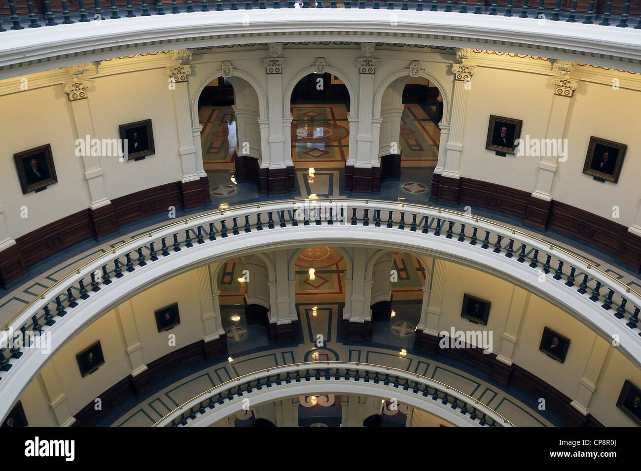 Im Inneren der Texas State Capitol Rotunde, Austin, Texas Stockfoto