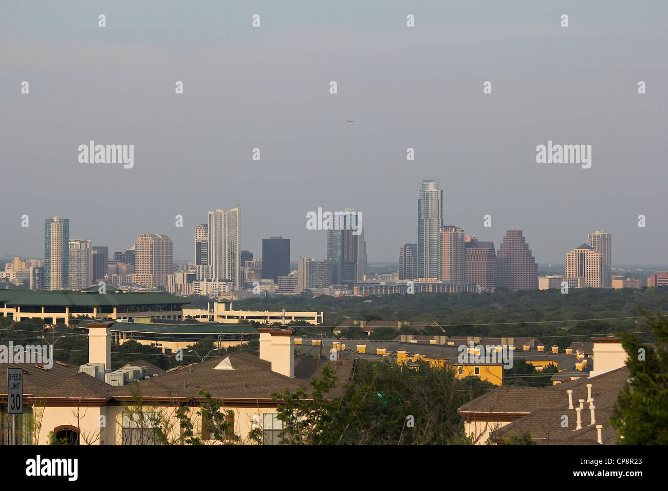 Ein Blick auf die Skyline von Austin. Austin, Texas Stockfoto