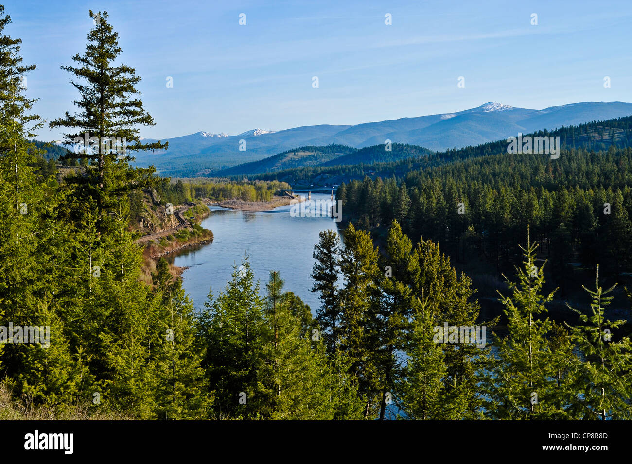 Clark Fork ist ein Fluss in den US-Bundesstaaten Montana und Idaho, etwa 310 Meilen (500 km) lang. Der größte Fluss. Stockfoto