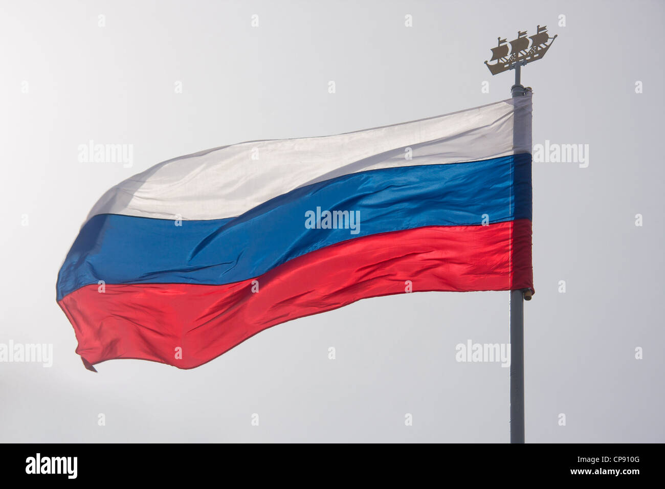 Die Flagge der Russischen Föderation, die russische Flagge, die Trikolore Stockfoto