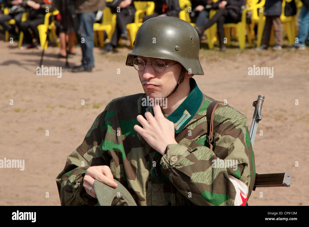 zweiten Weltkrieg, historische Rekonstruktion, deutscher Soldat, wermacht Stockfoto