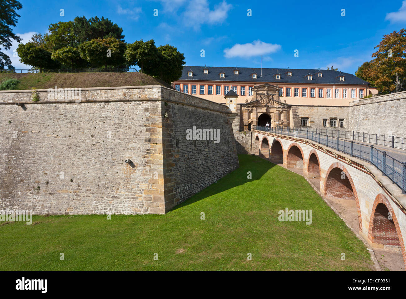 Deutschland, Thüringen, Erfurt, Blick auf die Zitadelle Petersberg Stockfoto