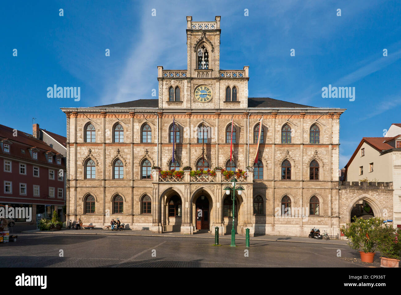 Deutschland, Thüringen, Weimar, Blick auf Rathaus am Marktplatz Stockfoto
