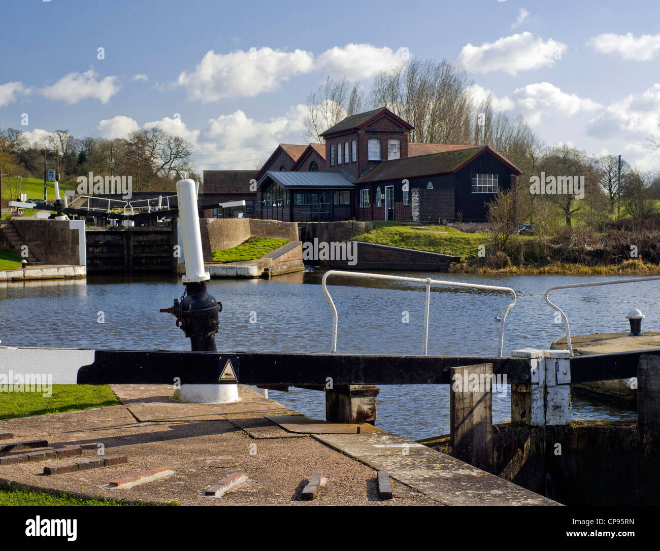 Grand union Canal Hatton Flug der Verriegelungen Warwickshire Midlands England uk Stockfoto