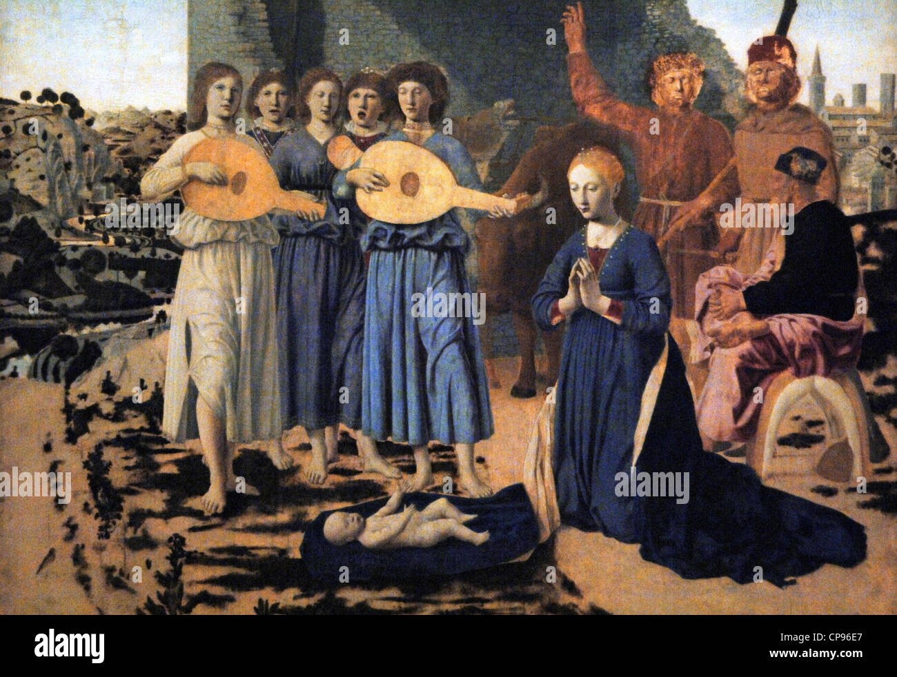 Piero (c.1420-1492). Italienischer Maler. Die Geburt Christi, 1470 / 75. Tempera auf Verkleidung. Stockfoto