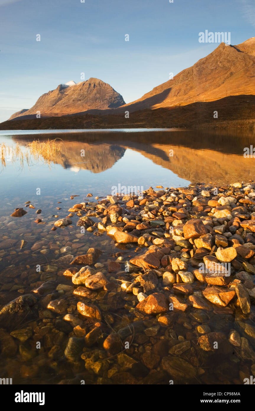 Gipfelns von Loch Clair, Torridon, Ross-Shire, Schottland. Stockfoto