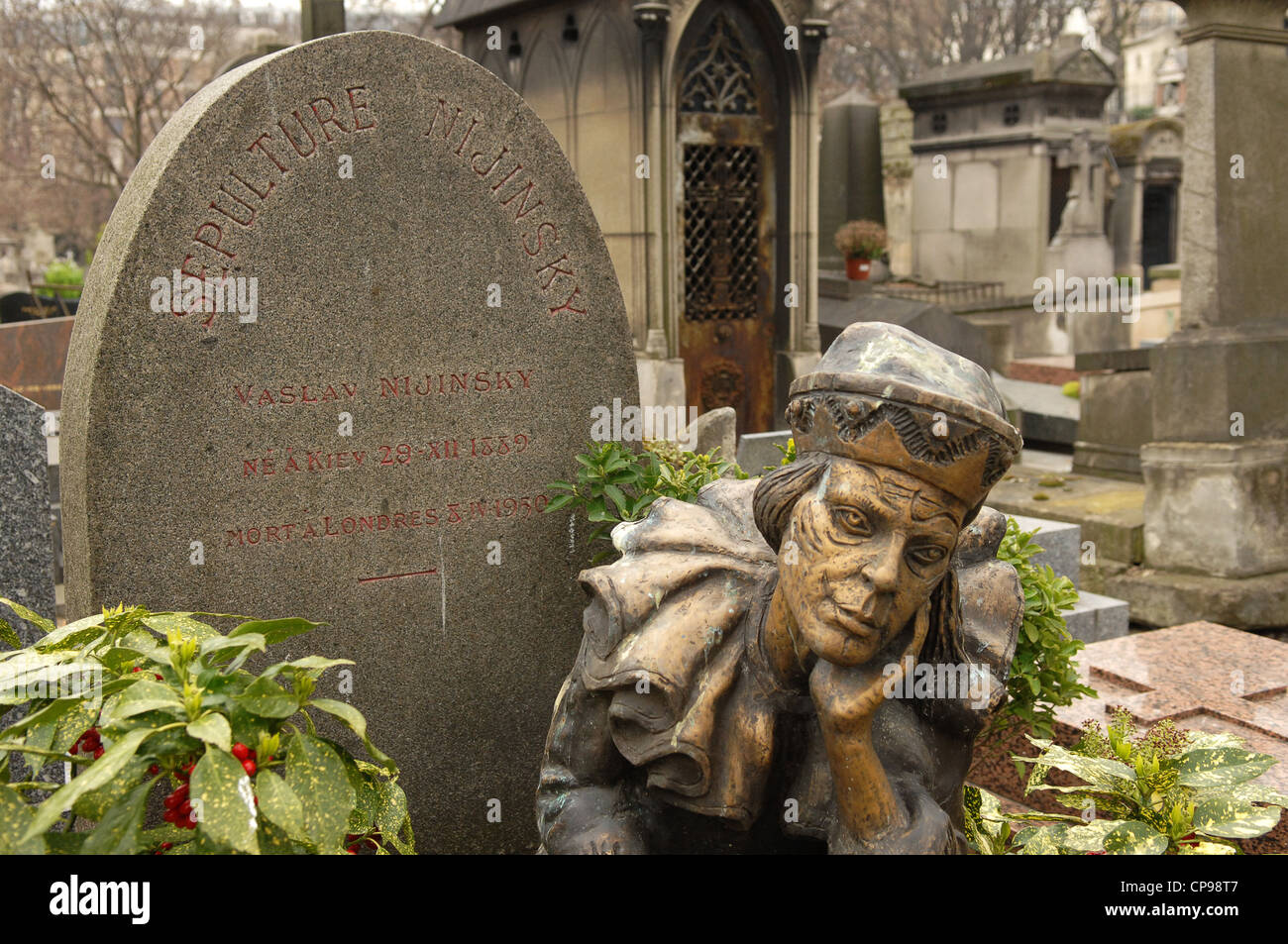 Grab von Vaslav Nijinsky 1890-1950 Cimetière Montmartre Paris Stockfoto