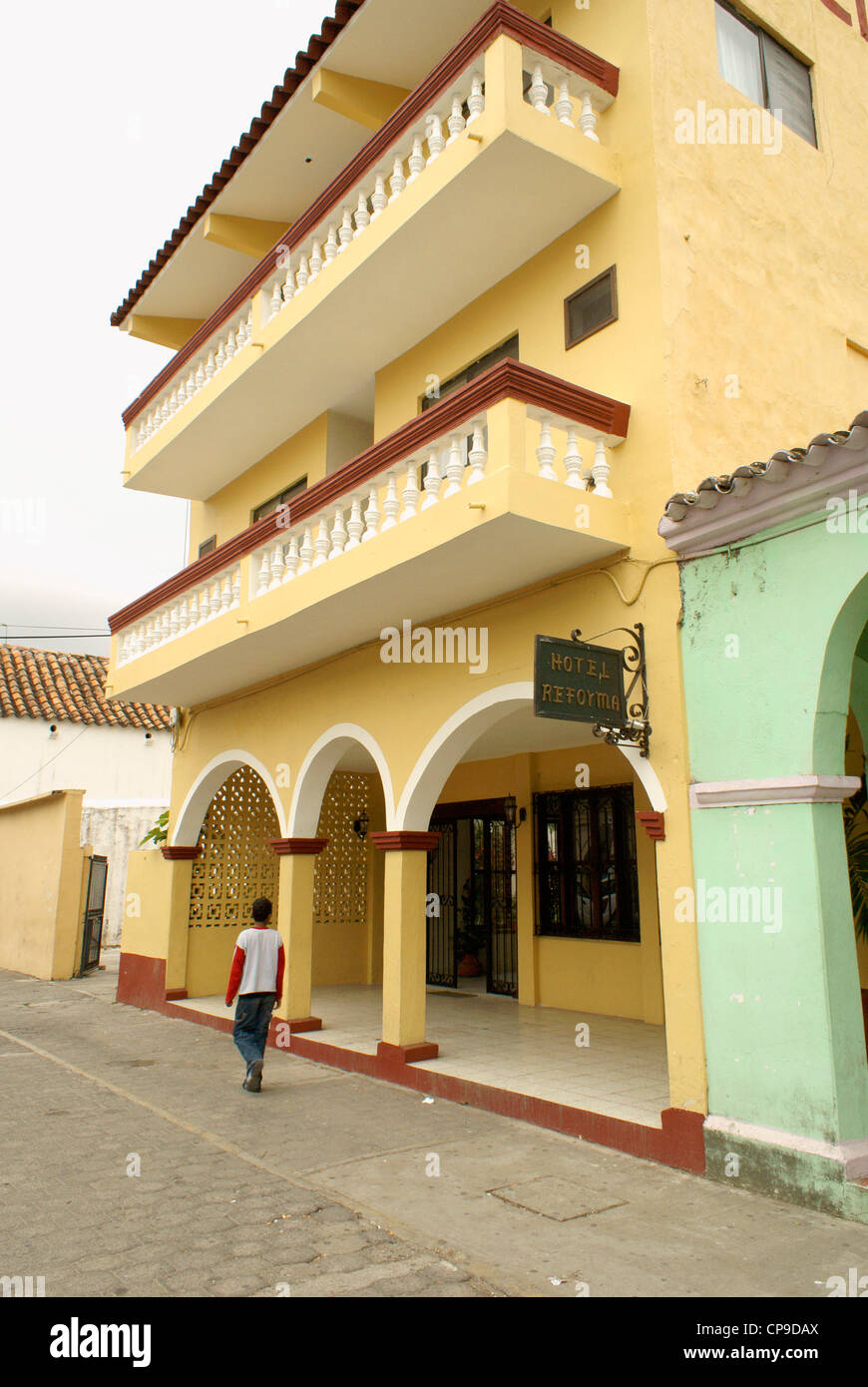 Hotel Reforma in der spanischen Kolonialzeit bekannt, Veracruz, Mexiko. Bekannt ist ein UNESCO-Weltkulturerbe. Stockfoto