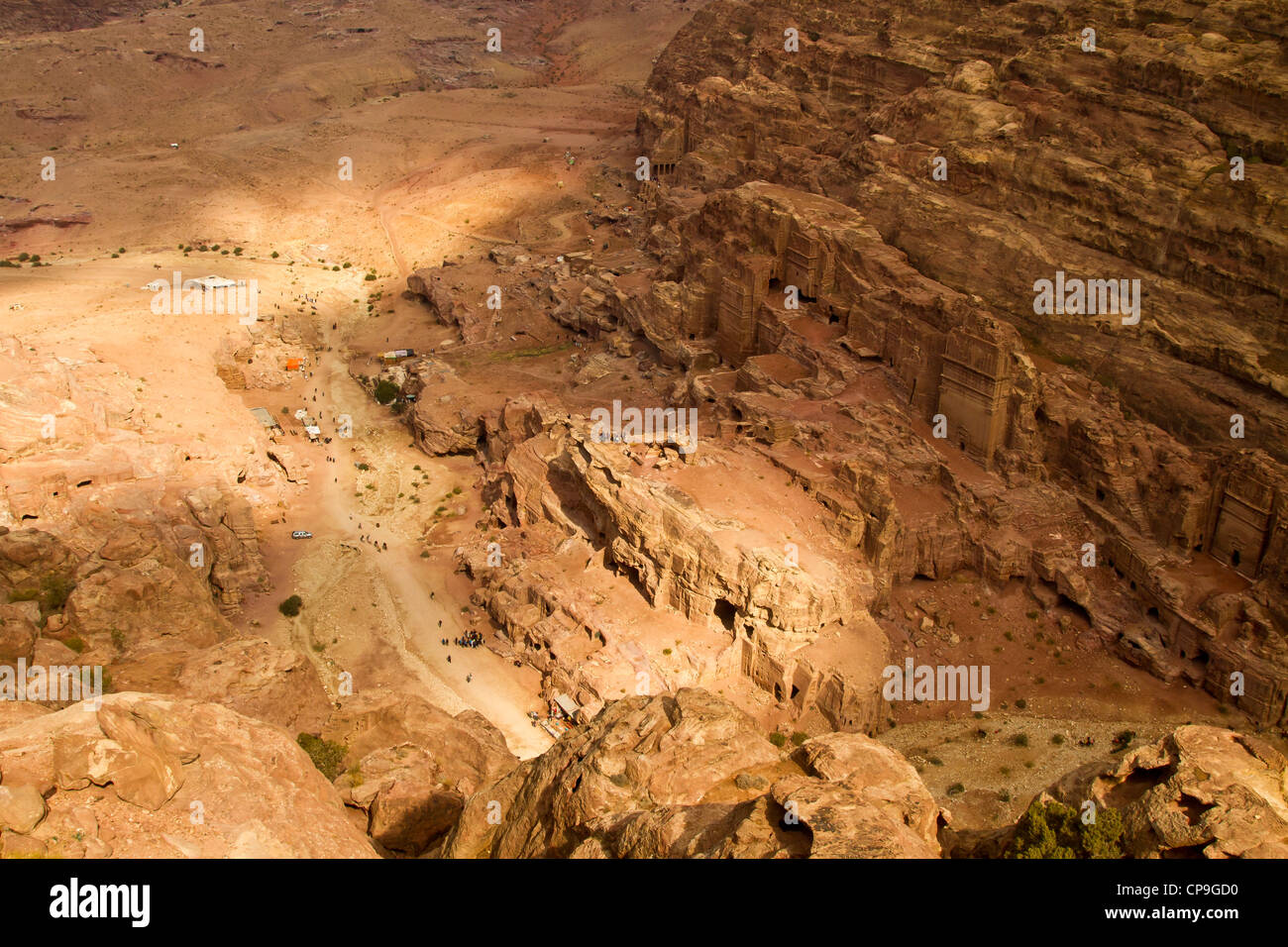 Petra Gräber von oben, Jordanien Stockfoto