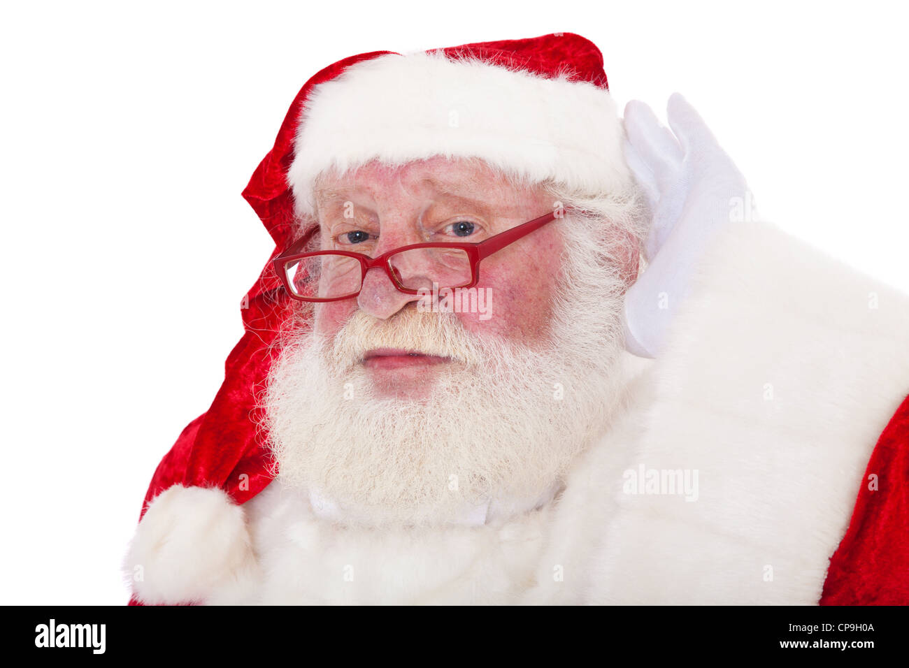 Santa Claus in authentischen Look. Alle auf weißem Hintergrund. Stockfoto