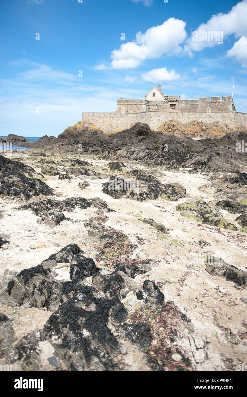 Coastal Festung Fort National in Saint-Malo in der Bretagne, nur bei Ebbe erreichbar Stockfoto