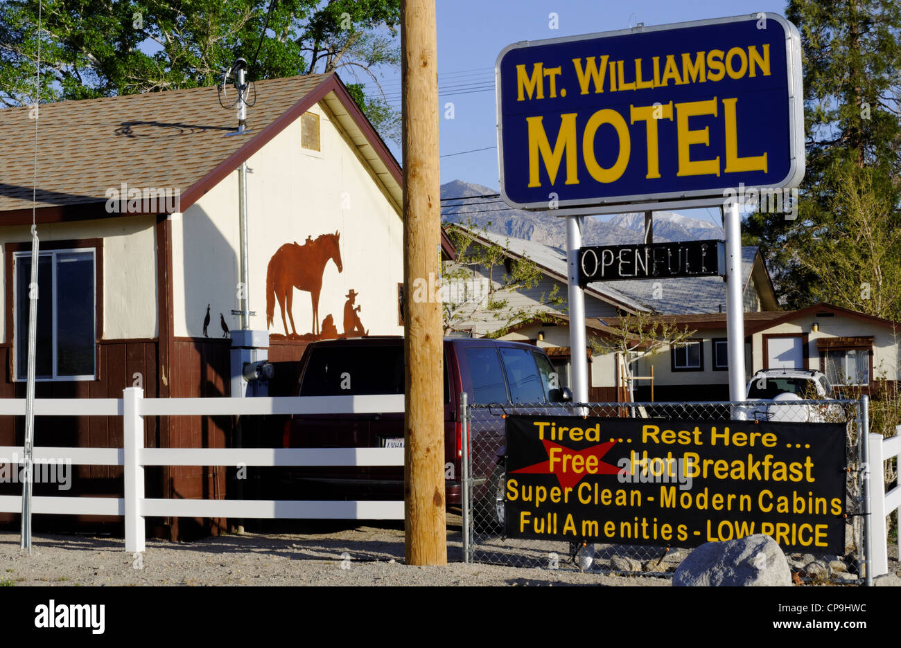 Mt Williamson Motel, Unabhängigkeit, Inyo County, Kalifornien, USA. Stockfoto