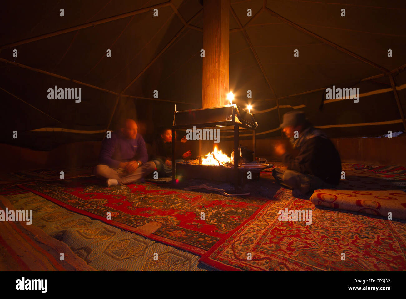 Beduinen-Zelt, Wadi Rum, Jordanien Stockfoto