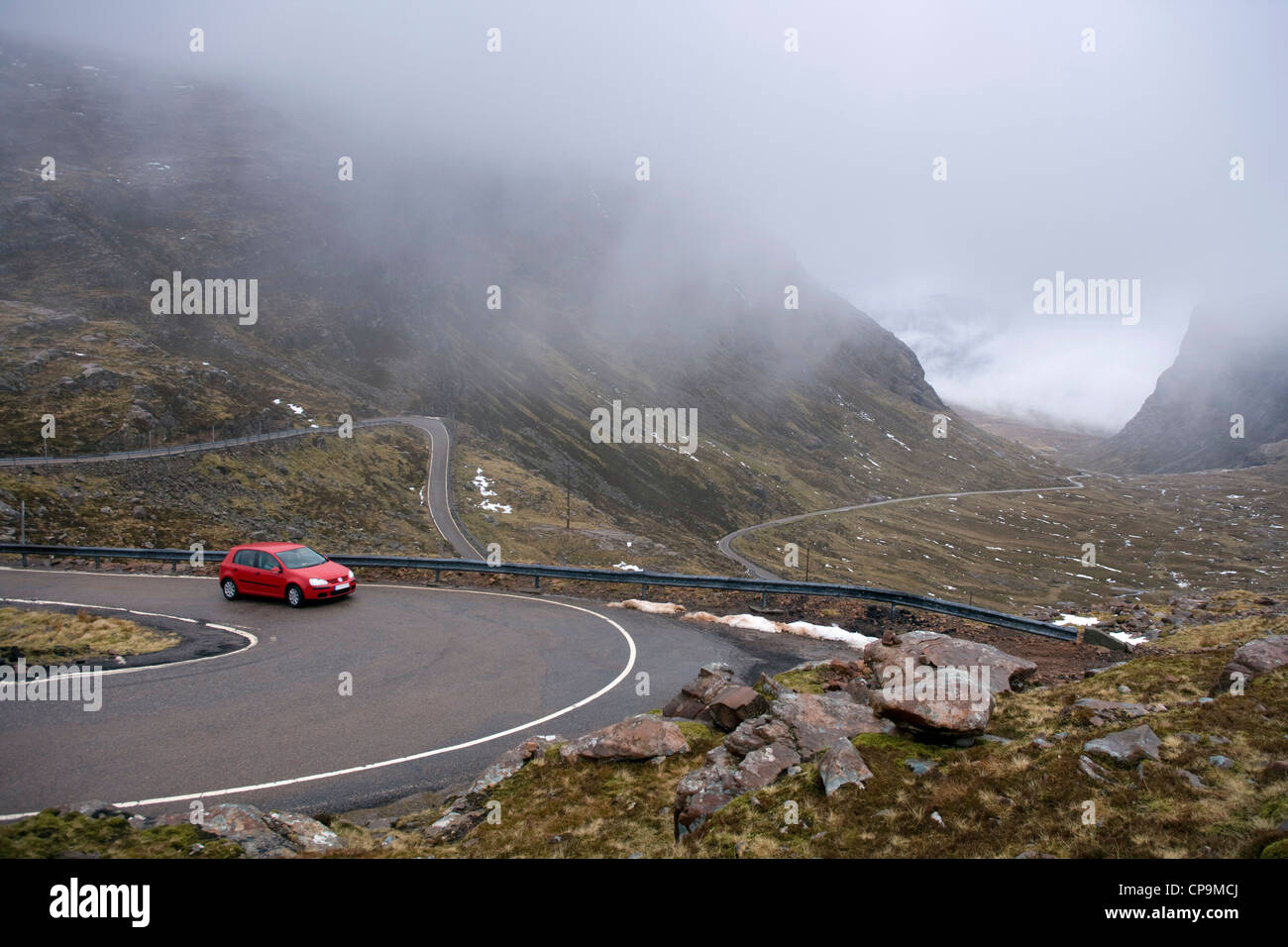 Bealach Na Ba, den Pass der Rinder, eine der höchsten Straßen in Großbritannien. Stockfoto
