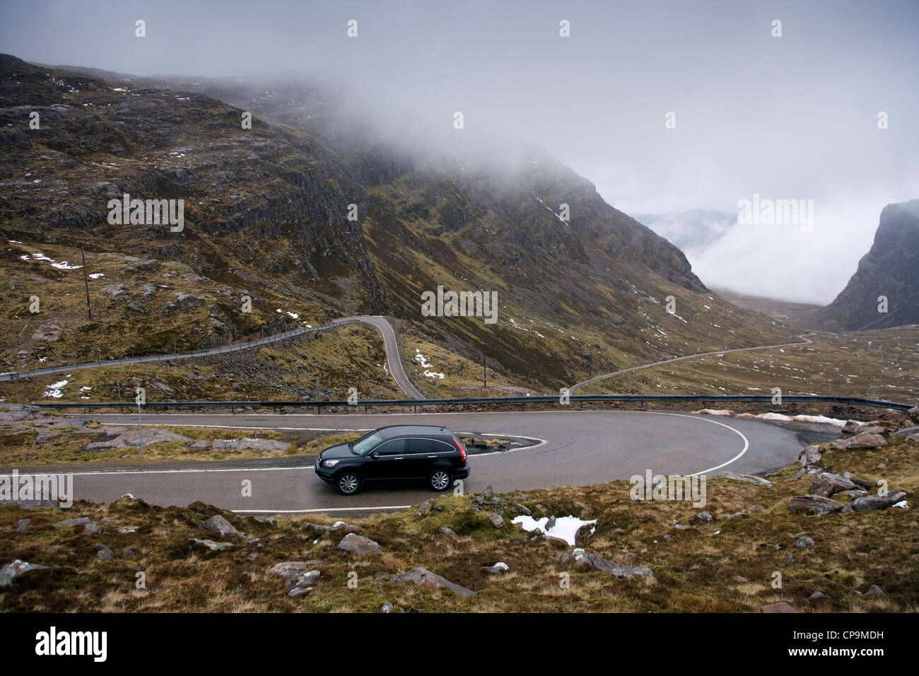 Bealach Na Ba, den Pass der Rinder, eine der höchsten Straßen in Großbritannien. Stockfoto