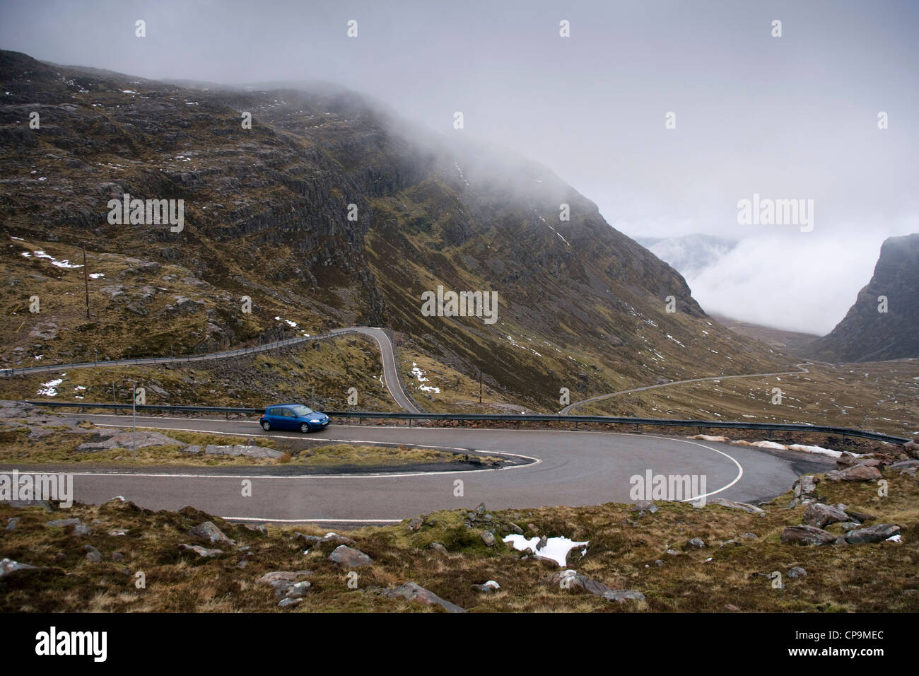 Bealach Na Ba, den Pass der Rinder, eine der höchsten Straßen in Großbritannien. Stockfoto