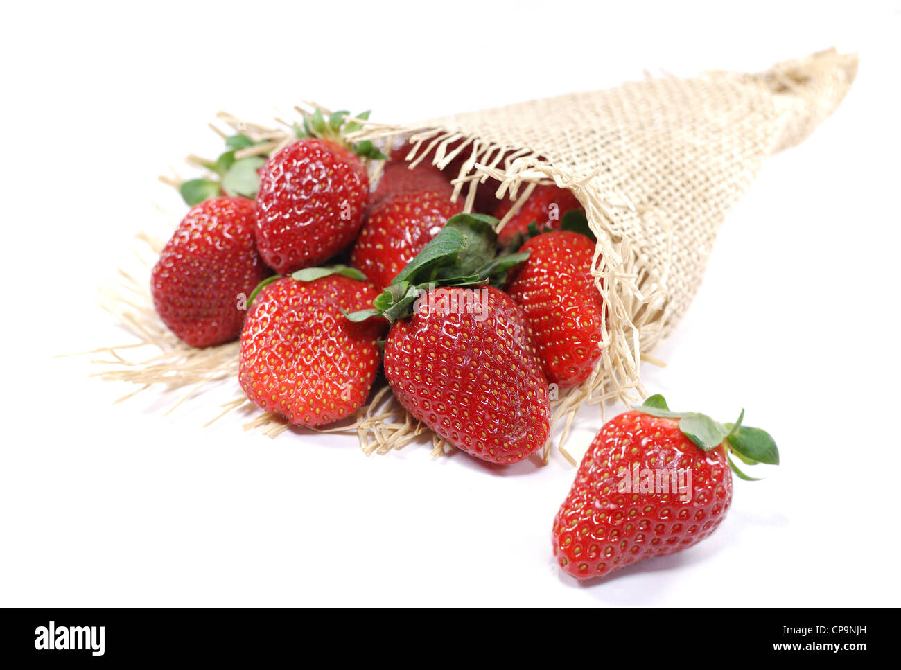 Erdbeeren auf weißem Stockfoto