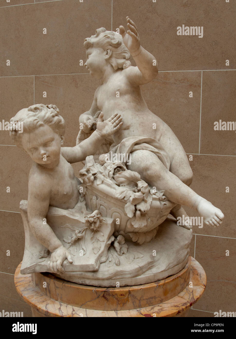 Jean Joseph Vinache 1696-754 Nicolas Francois Gillet 1709-1791 2 Kinder Streit um ein paar in der Nähe von eine zerbrochene Vase Frankreich Stockfoto