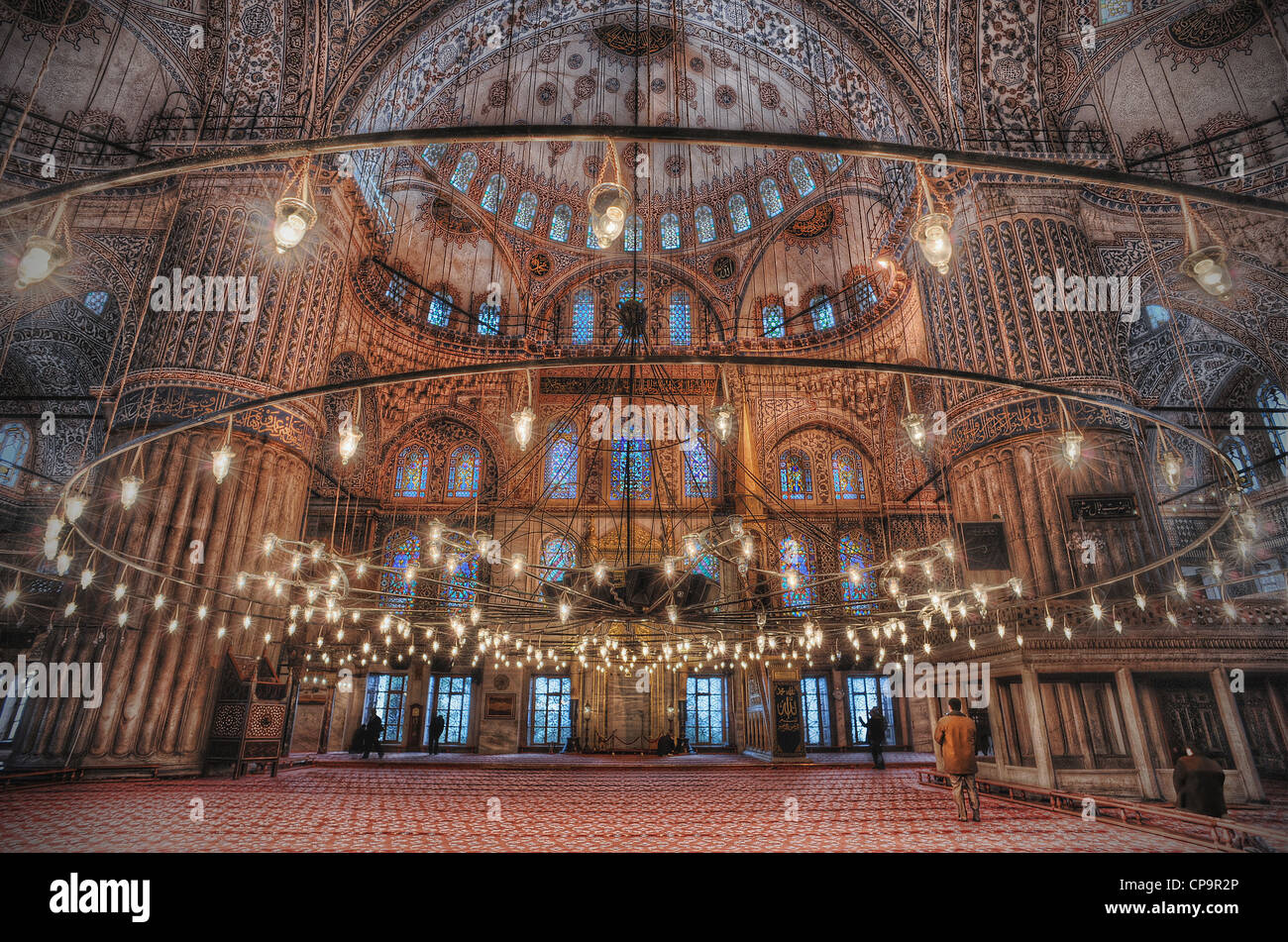 Die blaue Moschee in Istanbul, eines der schönsten Beispiele der osmanischen Architektur Stockfoto