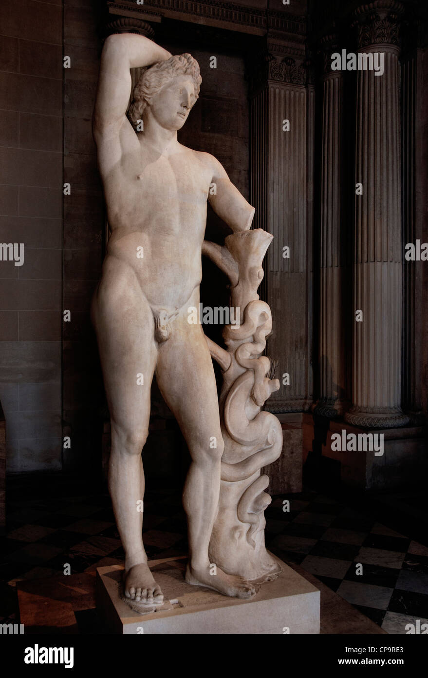 Apollo der lykischen Marmor, Römische Kopie griechischer Herkunft 12:00 griechische original traditionell Praxiteles zugeschrieben Stockfoto
