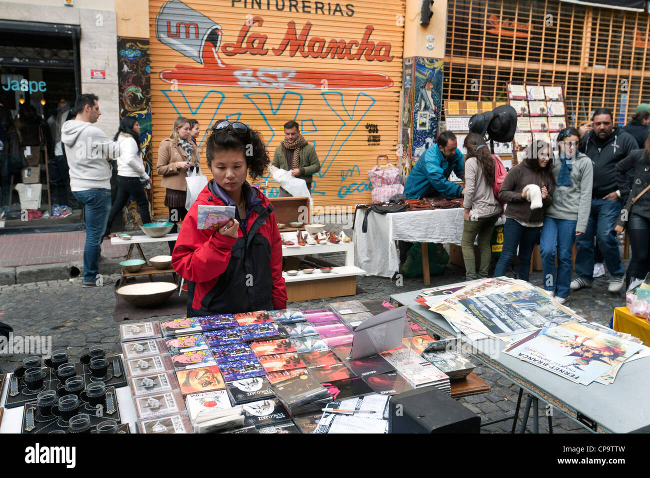 Sonntagsmarkt in San Telmo, Buenos Aires, Argentinien Stockfoto